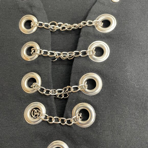 Biker Clothing Women's Large Rivets and Chain Large Tank Top - Picture 4 of 5